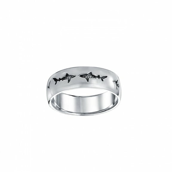 Shark Ring 925 Sterling Silver Fine Ocean Sea Life Animal Totem Beach Jewelry