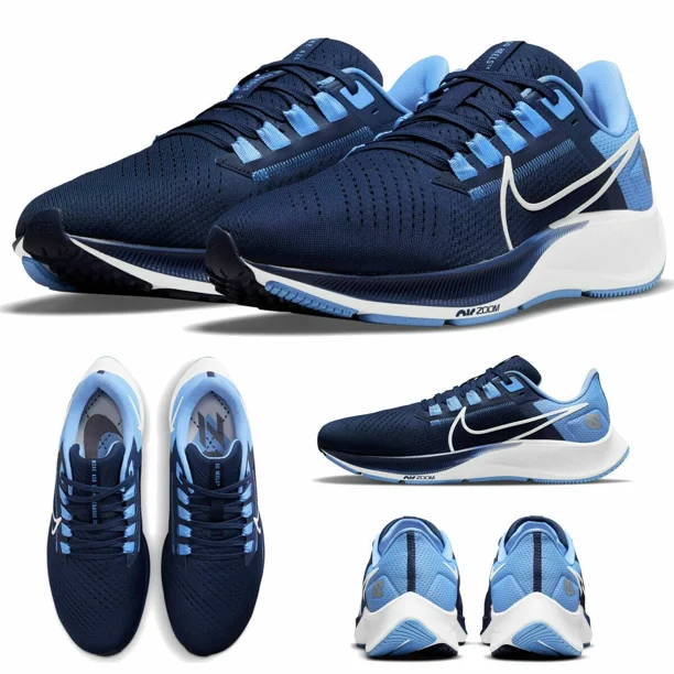 Ni-ke North Carolina Tar Heels Air Zoom Pegasus 38 Running Shoe Sneaker UNC NEW