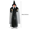 thumbnail image 3 of BNNG Halloween Hanging Witch Decorations Outdoor, Flying Ghost Decor 70 Inch Life Size Sound Activated Light Up Eyes Party Supplies for Garden Haunted House Front Porch Door Scary Modern, 3 of 9
