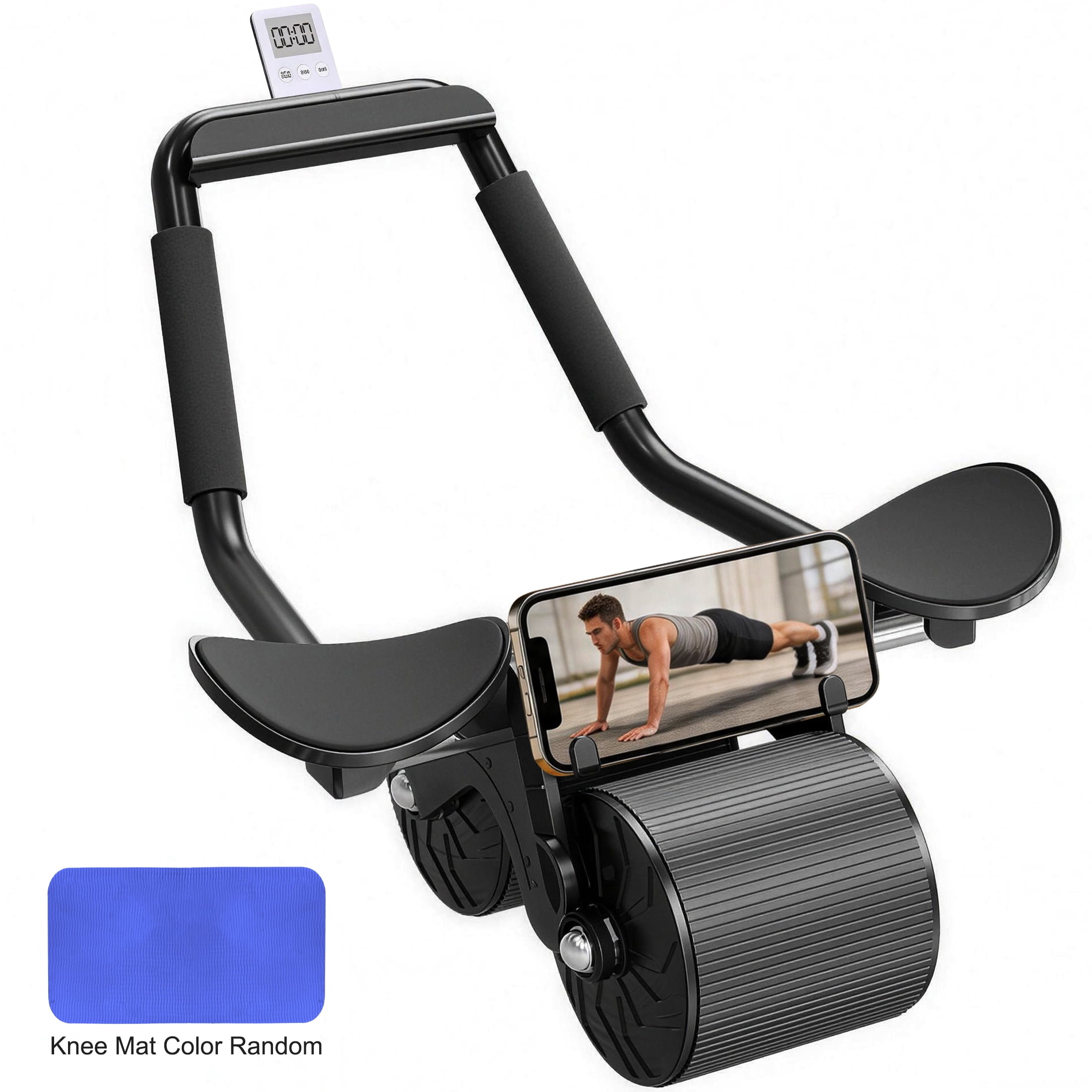 Ab Abdominal Exercise Roller Elbow Support, Abs Roller Wheel Core Exercise Equipment, Automatic Rebound Abdominal Wheel