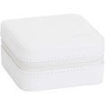 thumbnail image 3 of Caja de viaje organizadora de joyas, caja de almacenamiento de joyas con espejo portátil, color blanco, 3 of 4