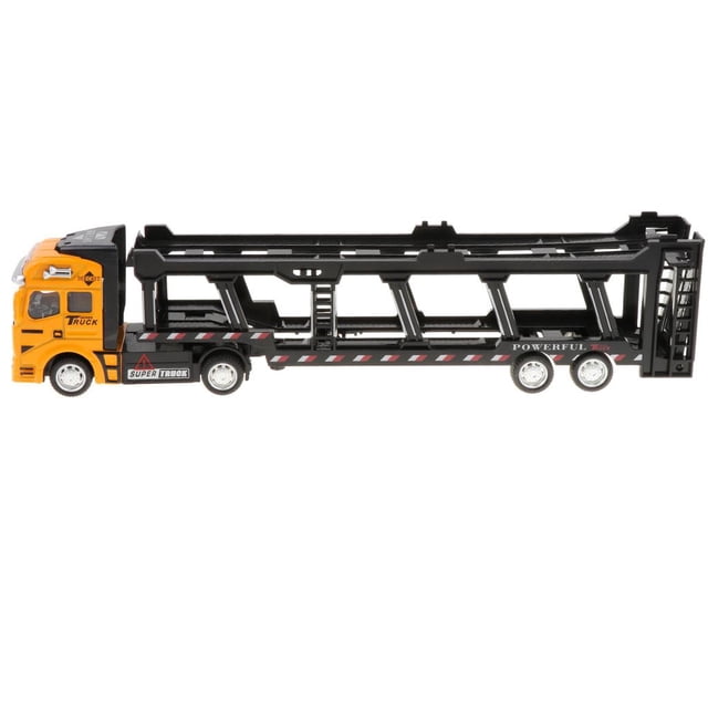 Juguete Modelo de Camión de Transporte de Aleación 1/50 con Función de Retroceso, para Y Niñas, Coleccionable Camión transportador naranja Yotijar Transportador de coche de tracción