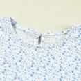 thumbnail image 5 of Inglocry Girls Summer Shirts Cute Puff Short Sleeve Tops Casual Crewneck Tee Blouse Floral Boho Summer Tops For Teens 5-14 Years Light Blue 5-6Y, 5 of 6