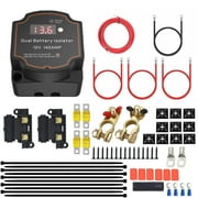 3m Split Charge Relay Kit,12V 140Amp Smart Dual Battery Isolator Kit Manual/Auto Modes VSR-Voltage Sensitive Relay Kit with LED Screen, Voltage Display for Truck,SUV,RV,ATV,UTV,Boat