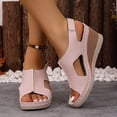 thumbnail image 3 of Dakaela Womens Summer Sandals Slingback Platform Wedge Slides Comfortable Dressy Walking Shoes with Arch Support Size 6-10 Pink, 3 of 6