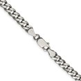 thumbnail image 5 of Auriga Fine Jewelry 925 Sterling Silver Antiqued 6 mm Curb Chain Necklace for Mens 26", 5 of 7