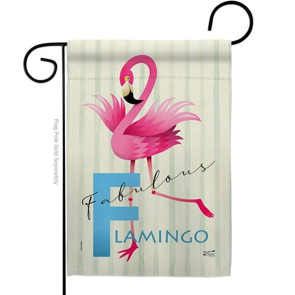 13 x 18.5 in. Fabulous Flamingo Summertime Tropical Vertical Garden Flag with Double-Sided House Decoration Banner Yard Gift