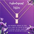 thumbnail image 2 of Anavia Unbiological Sister Gift Jewelry, Soul Sister Card Necklace, Sister Best Friend Gift, Big Little Sorority Card Gift-[Two Rose Gold Cube, Royal Purple Gift Card], 2 of 3