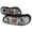 Chrome, variant on Halo LED Projector Headlight for 99 to 03 Chevrolet Malibu- Black
