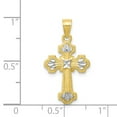 thumbnail image 3 of 10k & Rhodium Diamond-Cut Cross Pendant in 10k Yellow Gold w/ Rhodium Plating, 3 of 3