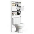 thumbnail image 1 of Gymax Bathroom Wood Organizer Shelf Over-the-toilet Storage Rack W/Cabinet Spacesaver, 1 of 10