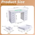 thumbnail image 2 of Fenchilin 51" Makeup Vanity Desk with Lights RGB 11 Drawers White, 2 of 7