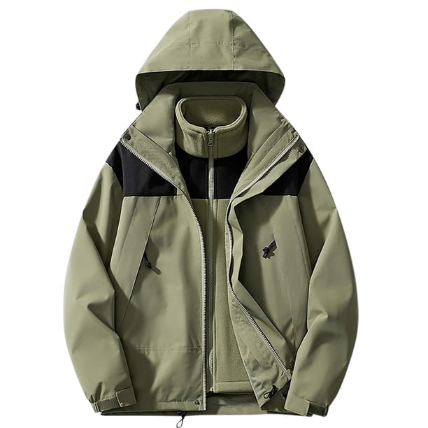 Blusa y camisa de manga larga con cuello vuelto para hombre, estilo casual, para exteriores, deportes, bolsillos con cremallera, color liso, con capucha, manga larga, cuello vuelto, chaqueta, blusa pa