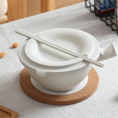 

Bamboo Fiber Instant Noodle Fruit Rice Bowl Bowl with Lid And Chopsticks Tableware