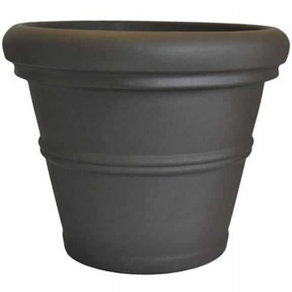 Tusco TUSRR155ES 15.5 in. Rolled Rim Planter - Espresso
