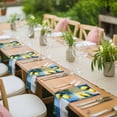 thumbnail image 4 of Summer Lemon Cloth Napkins, Yellow Green Botanical Blue Plaid Vintage Washable and Reusable Dinner Napkins Set of 8, Table Napkin for Kitchen Party Birthday Wedding Hotel Housewarming 20"x20", 4 of 9