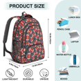 thumbnail image 5 of Football Icon Darkblue Pattern Backpack for School, Cute School Bag with Adjustable Shoulder Straps and Padded Back, 16.9"x12.6"x5.9", 5 of 5