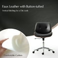 thumbnail image 2 of Adjustable Swivel Office Chair Leather Desk Task Chair for Makeup Vanity Black, 2 of 8