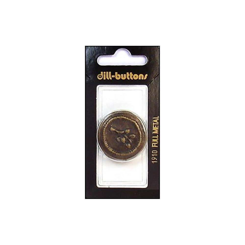 Dill Buttons 30mm 1pc Shank Antique Brass Metal