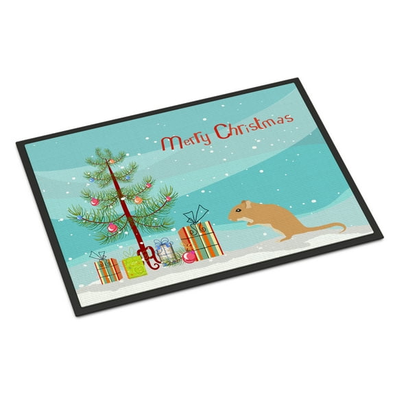 Carolines Treasures CK4461JMAT Gerbil Mouse Merry Christmas Door Mat Indoor Rug or Outdoor Welcome Mat 24x36 Doormat