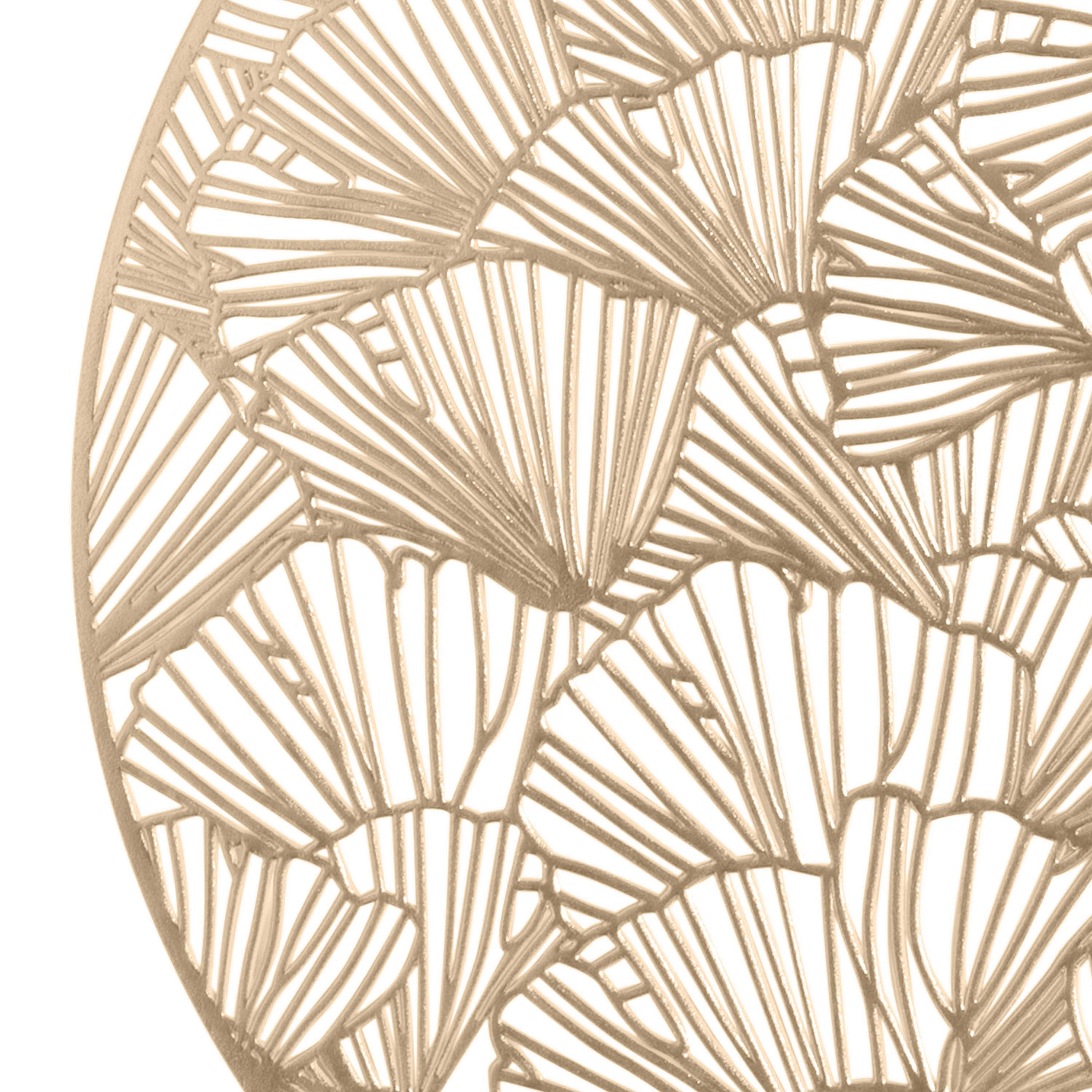 Home Details Set of Four Round Shell Laser Cut Table Place Mat, Gold