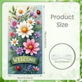 thumbnail image 2 of Floral Design Welcome Banner Colorful Flowers Spring Display Green Leaves Ladybug Accent Garden Backdrop for Garden Party Outdoor Gathering Front Door Decor, 2 of 9