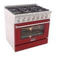 thumbnail image 5 of 36 in. 5.2 cu. ft Dual Fuel Range for Natural Gas Sealed Burners in Red., 5 of 14