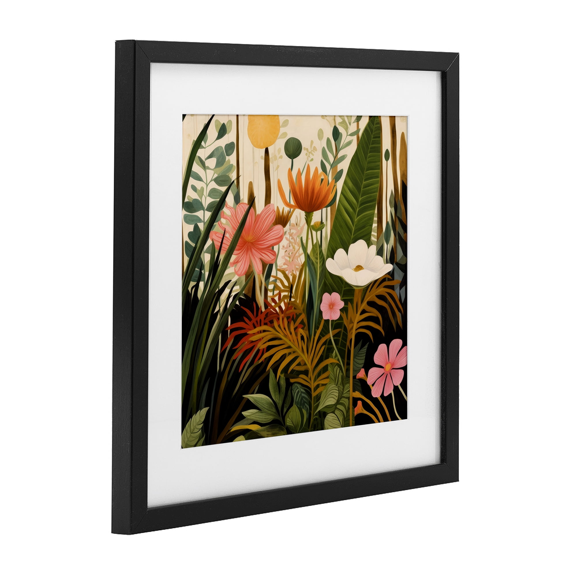 Stupell Industries Botanical Embrace in the Jungle Black Framed Print Under Glass, design by Lazar Studio