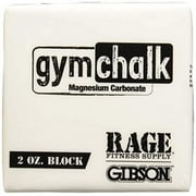 Rage Fitness Gibson Athletic Premium Block Gym Chalk, 1Lb, Consists of (8) 2 oz Blocks, Magnesium Carbonate, Gymnastics, Weightlifting, Rock Climbing White, 1-Pound