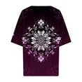 thumbnail image 4 of Xdegoge Short Sleeve Womens Tops Plus Size V Neck T Shirt Floral Printed Summer Tunic Tops Oversized Loose Fit Boho Tshirts Trendy Dressy Casual Blouses Flash Deals of The Day Online Sales, 4 of 5