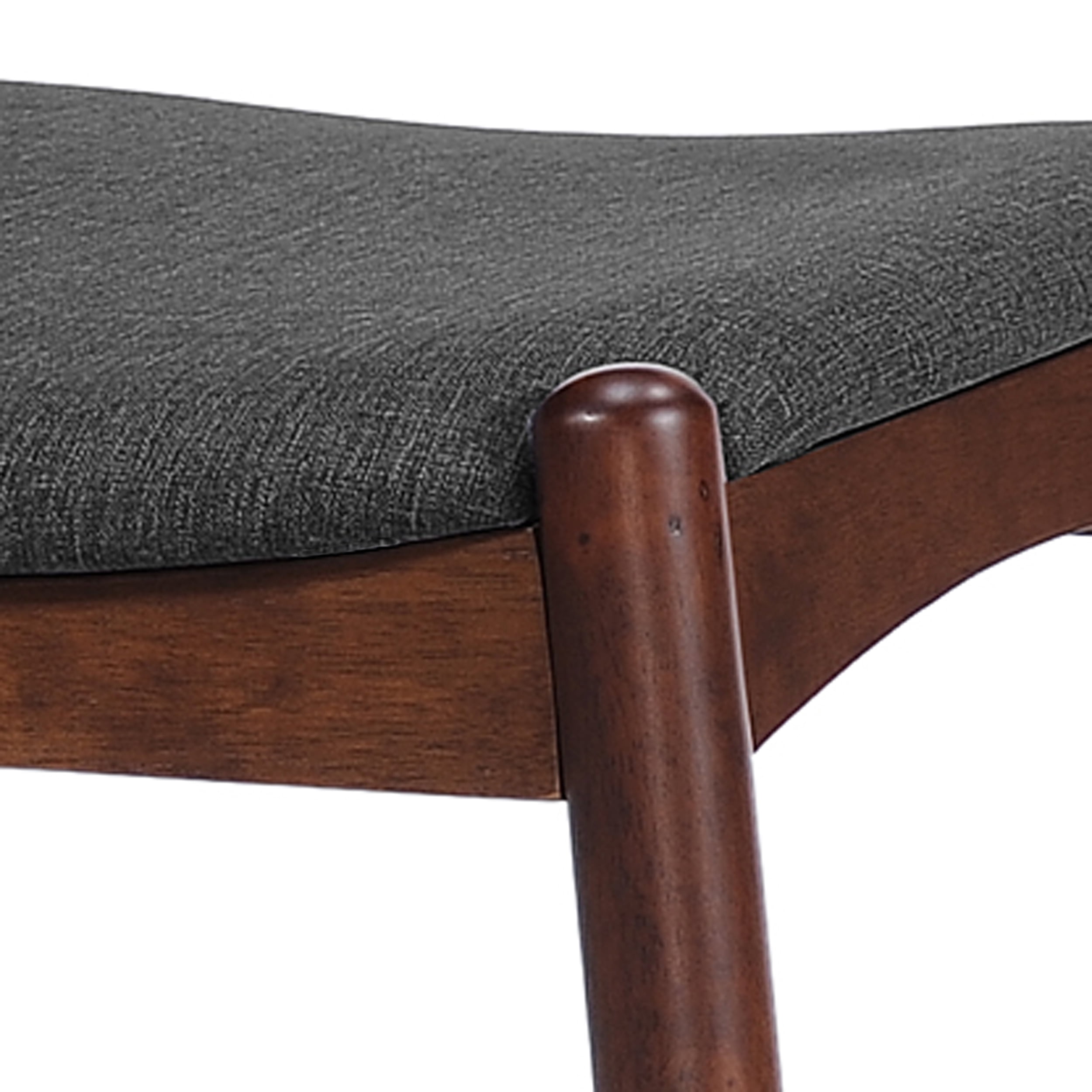 Bellamy Studios Trieste Mid Century Fabric Dining Chairs, Charcoal, Walnut