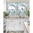 thumbnail image 4 of Coastal Sea Turtle Swag Curtains for Living Room/Bedroom Windows, Nautical Marine Jellyfish Coral Kitchen Curtains and Valances Set 36 Inch Length, Light Filtering Swags Valance Curtain Panels, 4 of 5
