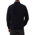 thumbnail image 3 of Kallspin Men's Quarter-Zip Sweater Cotton Mock Neck Knit Long Sleeve Pullover Sweater(Black,3X-Large), 3 of 9