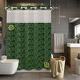 thumbnail image 5 of Flowers No Hooks Shower Curtain with Snap-in Liner Spring Green Yellow Daisy Floral Green Shower Curtains for Bathroom, Waterproof, Easy Install, Washable 72"x84", 5 of 9