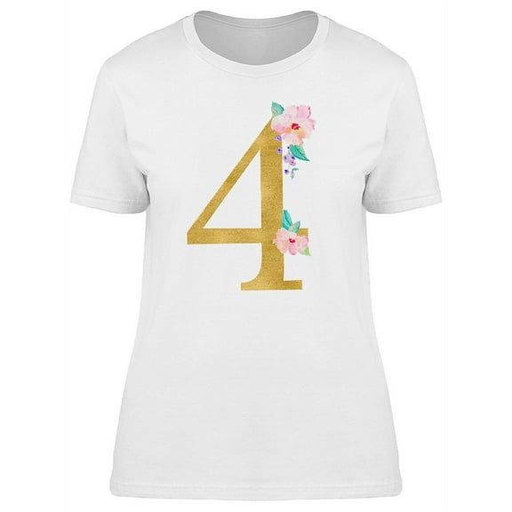 The Number 4 With Flowers Tee Women's -Image by Shutterstock