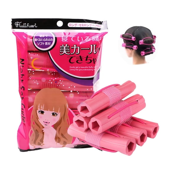 Flower Sponge Self-adhesive Hair, Self Adhesive Sponge Hair Rollers, Foam Overnight Heatless Curls Hair Rollers, Soft Foam Curlers Lightweight Hair Styling Tool for Wet Dry Easy - Red