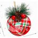 thumbnail image 1 of Bola de tela hecha a mano para Navidad, rejilla decorativa hecha a mano, colgante para árbol de Navidad, 1 of 5