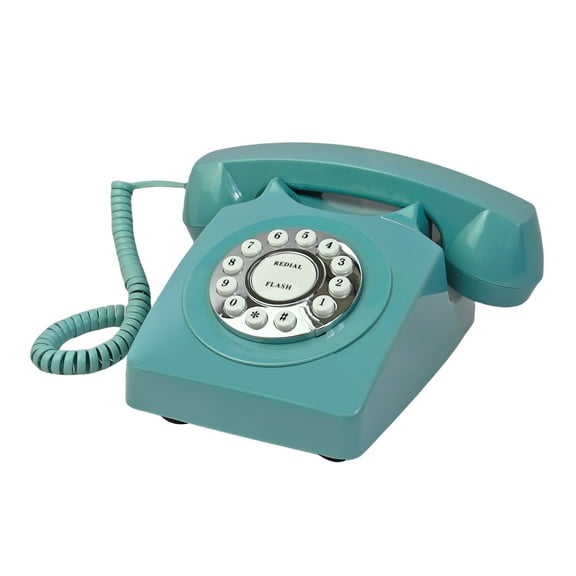 Landline Phones for Home, TelPal Corded Home Phone, Retro Desktop House Phone, Classic Vintage Old Fashion Telephone for Home, Office & Hotel, Red Wired Antique Analog Telephone Gift for Seniors