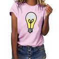 thumbnail image 4 of Pompotops Chemise à Manches Courtes Imprimée Ampoule pour Femmes Filles Grande Taille, 4 of 7