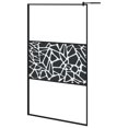 thumbnail image 2 of vidaXL Walk-in Shower Wall with Shelf Black 45.3"x76.8" ESG Glass&Aluminum, 2 of 8