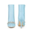 thumbnail image 6 of Unique Bargains Bow Rhinestone Pointy Toe Stiletto Heels Ankle Boots for Women, 6 of 7