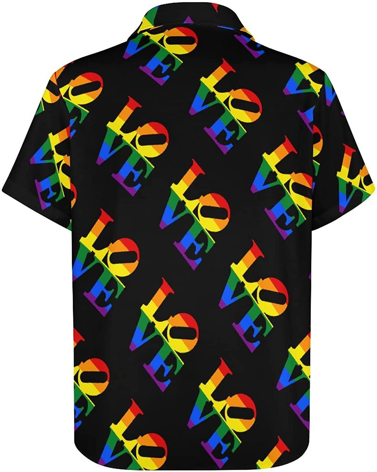  Gay Love Rainbow LGBT Mens Hawaiian Shirt Short Sleeve Button  Down Shirts Tops for Beach Work XS : Sports & Outdoors
