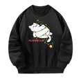 thumbnail image 4 of Sudadera de cuello redondo para mujer, Tops, ropa con estampado gráfico, jersey de cuello redondo, suelto para la calle, otoño, uso diario, compras , Negro S, 4 of 10
