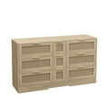 thumbnail image 3 of TEXBM 9-Drawer Rattan Storage Cabinet with Gold Handles, Anti-Tip Design, 51.2" Wide, Natural Boho Organizer for Bedroom, Living Room & Kitchen, 3 of 5