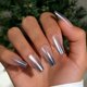 thumbnail image 2 of Uñas postizas adhesivas JOYVVEW cromo ombré azul, largas cuadradas, 30 piezas, 2 of 5