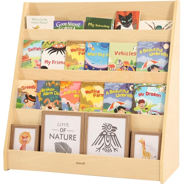 Medium Single-Sided Bookshelf Bookshelf with Storage Premium Wood Book Shelf for Rooms Magazine and Book Storage Rack Shelf for Classrooms Playrooms Nursery