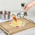 thumbnail image 5 of 11.89in Soup Ladles, Dingrich Pack of 2 Sauce Spoons with Pouring Spout, Stainless Steel Sauce Ladle with Long Handle for Soup Sauces, Gravy Dressings, Kitchen Cooking Tool (Silver), 5 of 8
