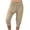 Khaki, variant on QASIEATN Women's Pleated Waist Cropped Pants Loose Summer Yoga Fitness Sports Pants Workout Harem Pants