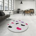 thumbnail image 4 of Ahgly Company Machine Washable Indoor Round Transitional Grey Gray Area Rugs, 4' Round, 4 of 7