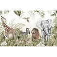 thumbnail image 3 of GK Wall Design  Wildlife in the Tropical Jungle Safari Lion Leopard Elephant Giraffe Zebra Bird Wallpaper H:35"  x W:55", 3 of 4